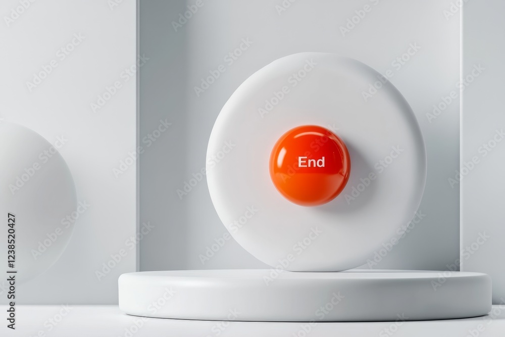 Aufkleber A minimalist depiction of a single red button labeled 