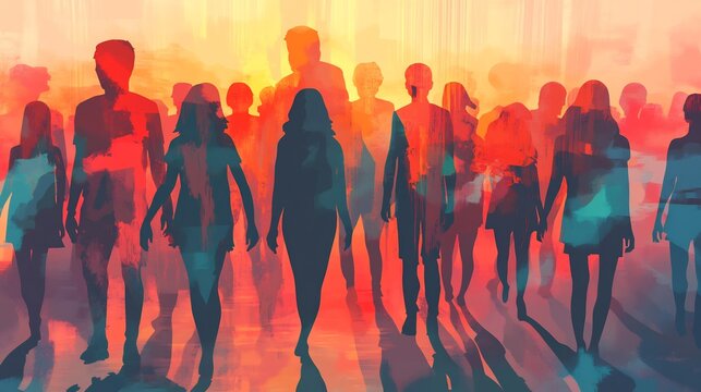 Creative design illustrating social norms and deviance within evolving social groups
