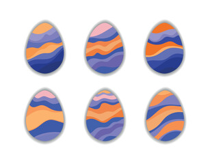 Abstract Wavy Easter Egg Set