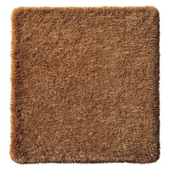 Fototapeta premium Brown Door Mat Top View on transparent background.