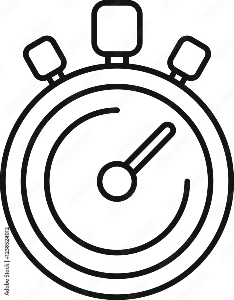 Poster stopwatch showing time passing, clock measuring performance time
