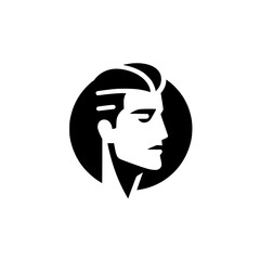 Geometric Profile: A Modern Minimalist Portrait Design.  Clean lines and bold shapes create a striking visual. Ideal for branding or graphic design projects.