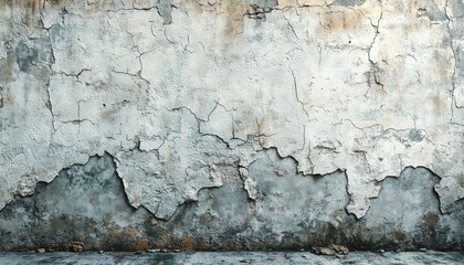 Obraz premium Weathered Wall Texture Showing Extensive Cracking and Peeling Paint