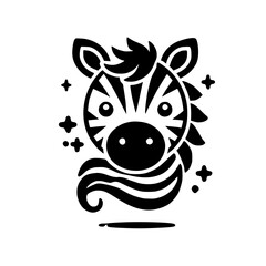 Cute Zebra Illustration: Black and White Stripes, Wild African Animal, Nature Graphic Design