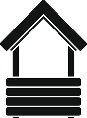 Wooden water well providing access to clean drinking water, essential for hydration and sustenance in rural communities