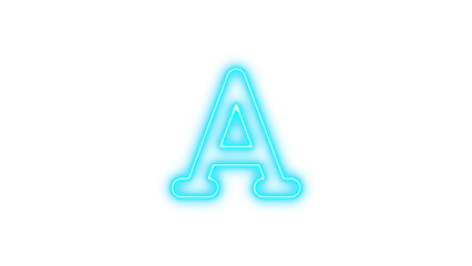 Neon symbol font icon cyan color glow with transparent background