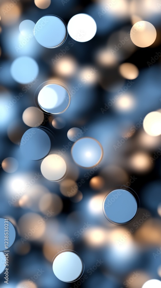 Poster designers can find inspiration in a backdrop of soft bokeh circles with a blend of blue and warm ton