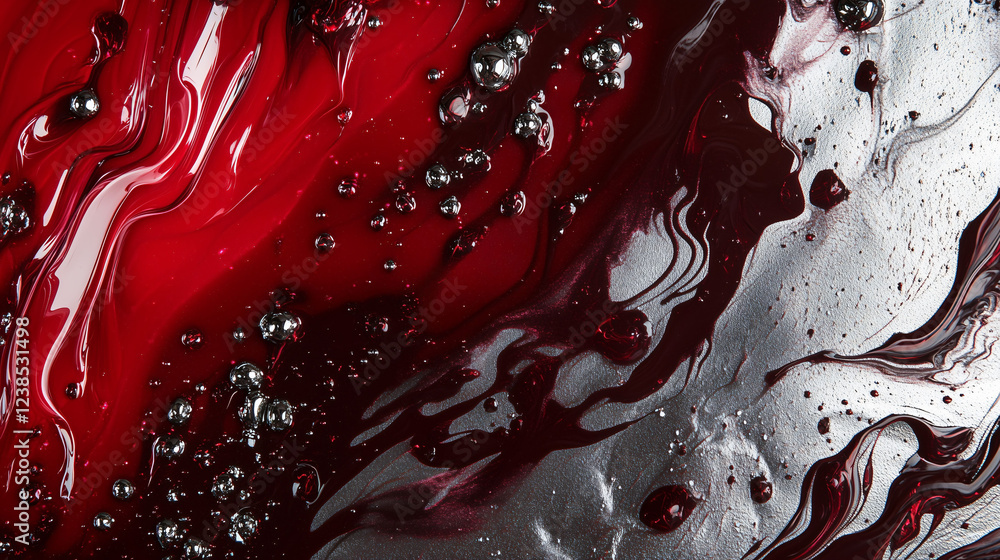 Aufkleber dramatic liquid background with rich colors and bubbles creating an artistic expression in fluid art