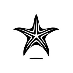 Obraz premium Striking Starfish: A Black and White Minimalist Sea Life Design