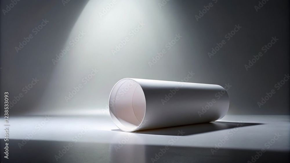 Aufkleber studio lit white cylindrical form on a smooth surface
