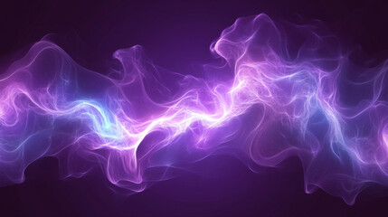 Abstract purple and blue energy waves on dark background