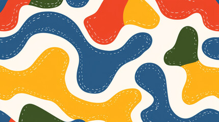 Colorful abstract pattern with wavy shapes
