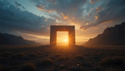Sunset Archway Landscape Photography Dramatic Desert Scene