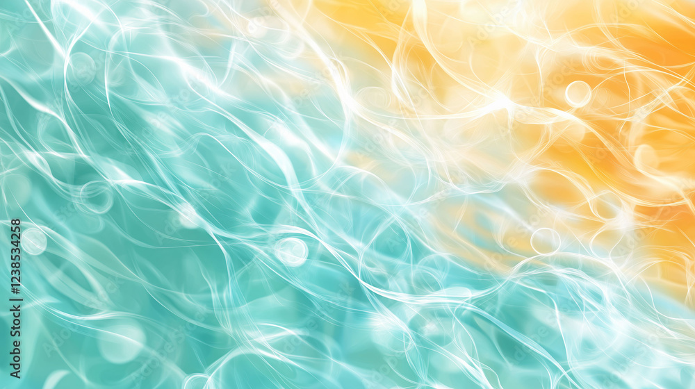 Poster fresh and lively liquid background intertwining with vibrant colors creates a tranquil atmosphere. g