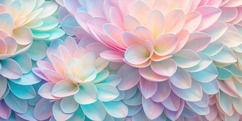 Fototapeta premium Pastel Floral Arrangement Delicate Petals in Soft Hues of Pink, Purple, and Blue