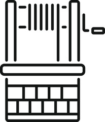 Water well with crank and bucket lifting system for irrigation and agriculture