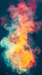 Colorful abstract smoke swirling dynamically