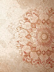 Intricate floral pattern in warm tones on a textured background, creating an elegant design.