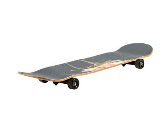 Skateboard isolated on white background, no depth of field, sharp.