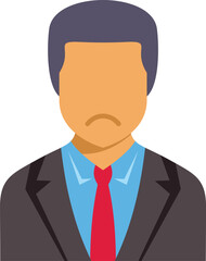 Portrait of a businessman wearing a suit and tie with a sad expression on his face, communicating disappointment