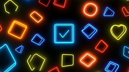 Neon Shapes Abstract Background Design