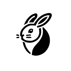 Monochromatic Rabbit: A Minimalist Animal Graphic Design.  Clean lines and simple shapes create an elegant and modern illustration, perfect for logo design or home decor.