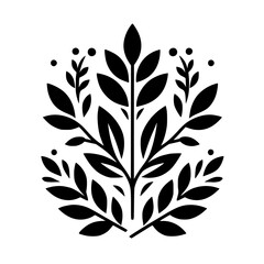 Black and White Minimalist Botanical Illustration: Elegant Symmetrical Plant Design, Perfect for Home Decor and Nature-Inspired Projects