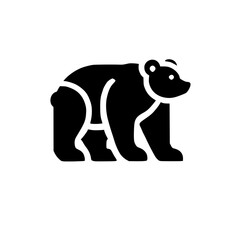 Obraz premium Black Bear Silhouette: Minimalist Animal Graphic Design. Perfect for logos, prints, and more. Simple, elegant wildlife illustration.