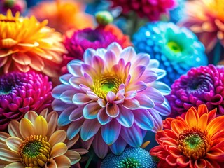 Close-up of Delicate Flowers, Vibrant Petals, Floral Macro Photography, Spring Blooms, Nature Detail