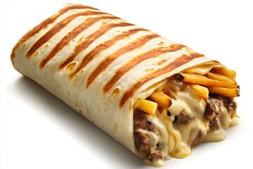 A french taco isolated on a white background
