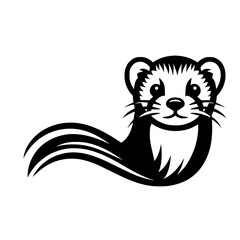 Ferret Vector Illustration: A Stylish Black and White Design