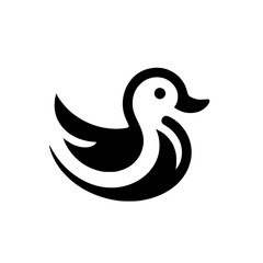 Abstract Duck Logo: Minimalist Bird Icon Design. Perfect for branding, websites, and more. This simple yet elegant vector graphic is a versatile symbol of nature and wildlife.