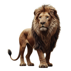 Obraz premium A full lion standing in PNG format with a clear background - Lion PNG - Transparent background lion image 