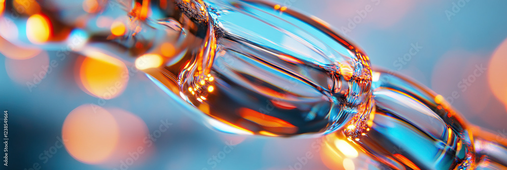 Poster translucent segmented cylinder with bokeh lighting