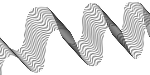 Abstract grey wave lines on transparent background. abstract Curved wavy lines tech futuristic motion background technology line stripe isolated science digital flowing black line.