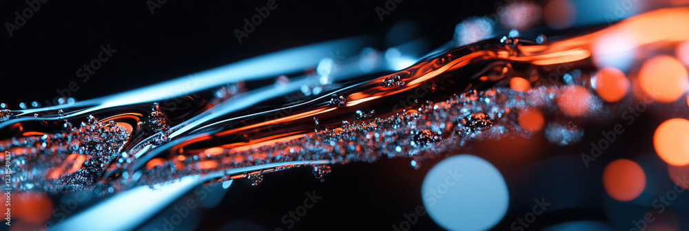 Aufkleber abstract image of liquid with bubbles and bokeh lighting