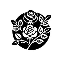 Black and White Rose Illustration: Elegant Floral Design, Botanical Art, Monochrome Print