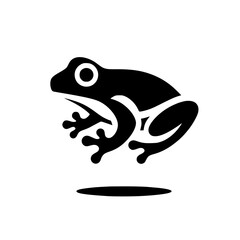 Black and White Frog Icon: A Simple Nature Illustration