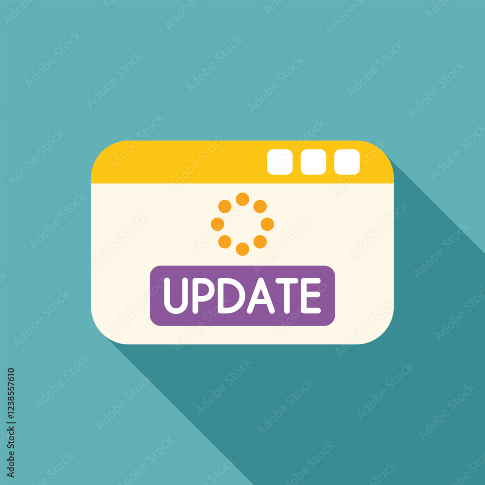 Poster web browser window is updating software with progress bar showing update process