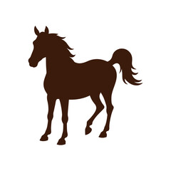 standing brown horse silhouette simple vector animal design