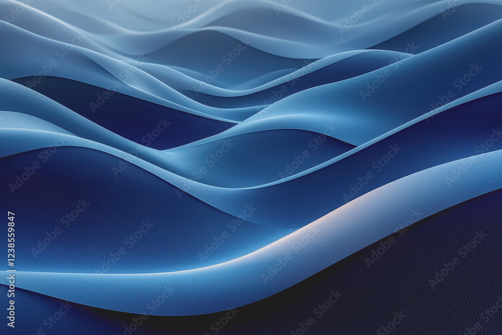 Poster abstract design featuring blue background with dynamic waves and contrasting white background for cr