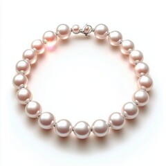 Fototapeta premium Beautiful pearl necklace with a soft glow isolated on white background