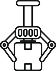 Robot lifting box, representing automation in warehouse operations and innovative logistics solutions