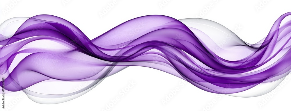 Poster abstract image of flowing purple and white waves, creating a dynamic and elegant visual. the shades 
