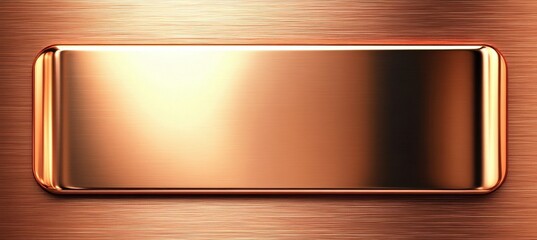 Copper Metal Plate on Brushed Copper Background