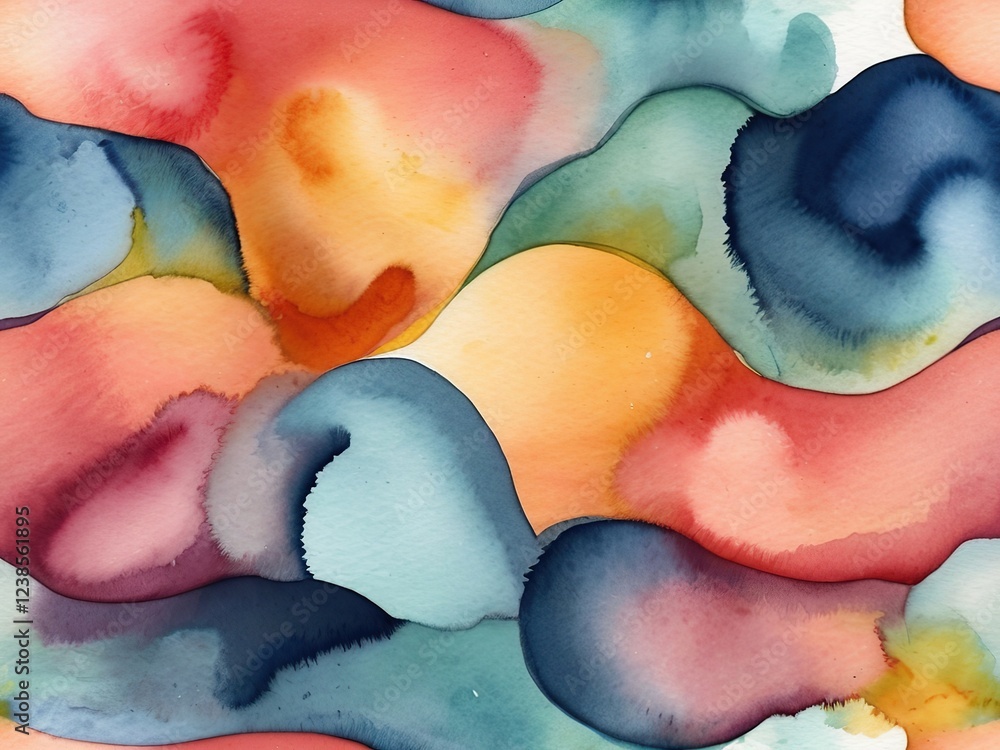 Poster abstract watercolor seamless pattern. hand painted background with multicolored spots.