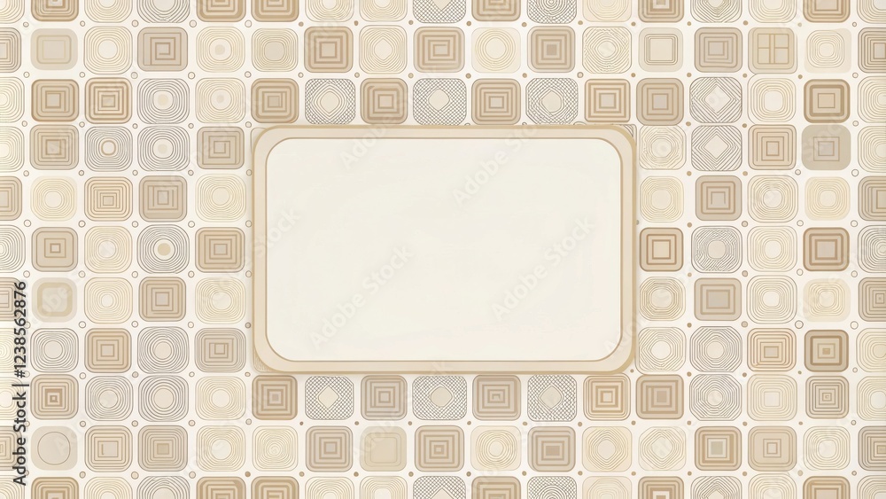 Fototapete elegant beige geometric pattern with blank rectangle for text or image