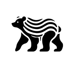 Striped Bear: A Minimalist Animal Art Graphic Design