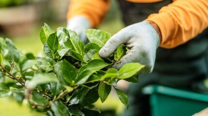 Hands working with garden plants. Perfect for horticulture skill, plant care, and green thumb expertise.