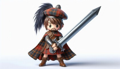 Obraz premium Brave miniature warrior character fantasy setting toy design playful environment close-up view